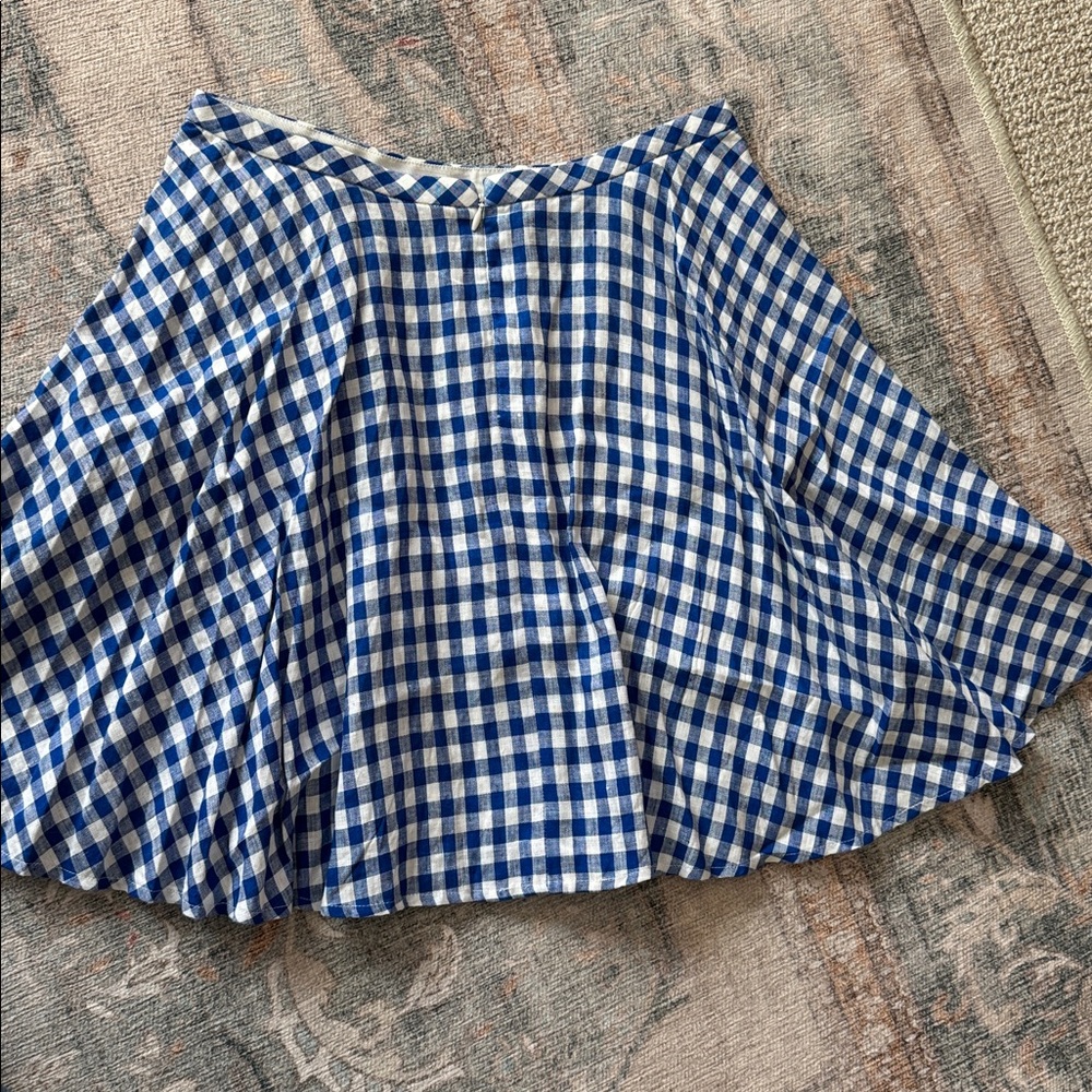 J. Crew Blue and White Checkered Skirt